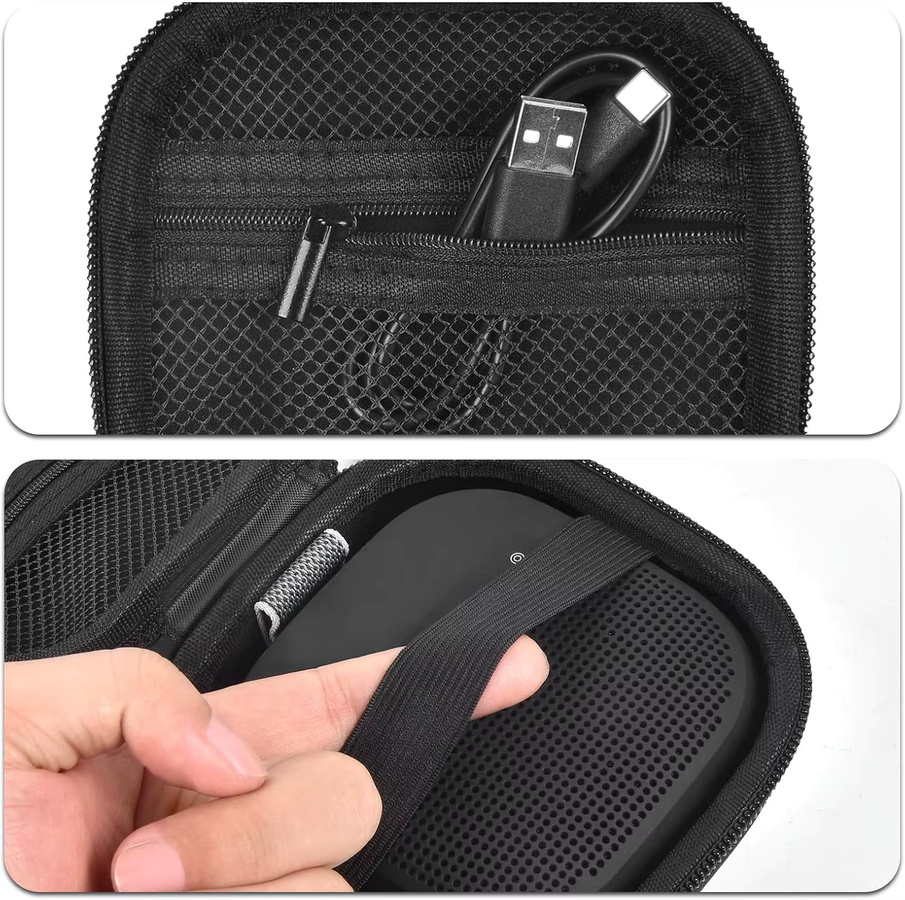 Schutzhülle für Bose SoundLink Micro 2. Generation Bluetooth-Lautsprecher mit Netztasche, Schwarz - Bild 3