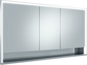 Keuco Royal Lumos Spiegelschrank mit Kristall-Doppelspiegel und LED-Beleuchtung, Silber-eloxiert, H x B x T: 140 x 73 x 16 cm - Bild 1