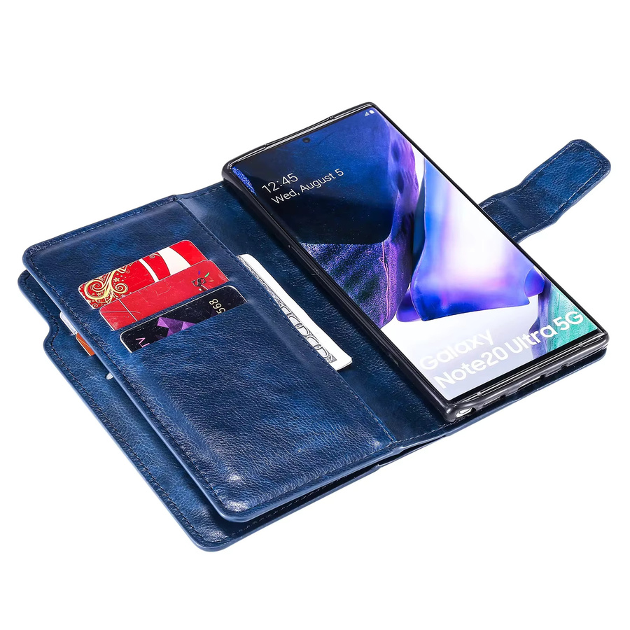 Leder-Handytasche mit Kartenfach für Samsung Galaxy S26 Ultra S25 S24 S23 S22 S21 S20 Plus Note 20 5G und Flip in Rot oder Blau - Bild 3