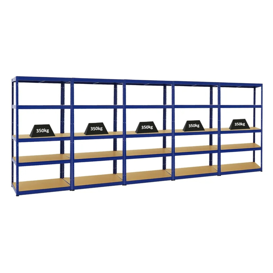 PROREGAL Schwerlastregal Slim Elephant Blau, 5 Ebenen, H x B x T: 180 x 90 x 45 cm - Bild 2