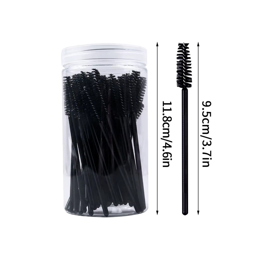 KOSSHOW Wimpernkamm- und Augenbrauenbürsten-Set, schwarz, Unisex, 50 Stück - Bild 3