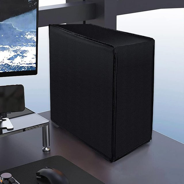 Wasserdichte Staubschutzabdeckung für Computer-Gehäuse aus Oxford-Stoff mit Reißverschluss in Schwarz - Bild 1