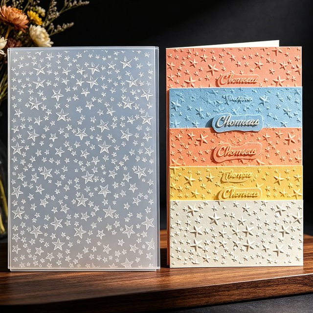 3D-Prägeschablone Sternenhimmel für DIY Papierkunst mit konkaver und konvexer Textur - Bild 1