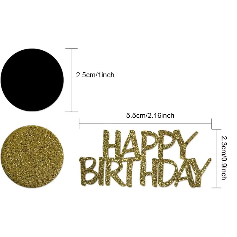 Rundes Papierkonfetti in Schwarz und Gold für Geburtstag, Party und Jahrestag - Bild 4