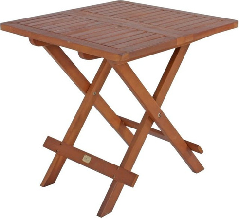 DELUKE Gartentisch TOBI Klappbarer Beistelltisch aus Akazie in Braun, B/T/H: 50 x 50 x 50 cm