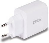 Lindy GaN Netzteil 65 Watt mit USB-A und USB-C Anschlüssen, Weiß (73428) - Bild 1