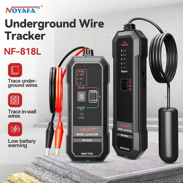 Noyafa NF-818L Kabelortungsdetektor in Schwarz mit Anti-Interferenz-Technologie zur Fehleridentifikation und unterirdischen Netzwerkkabel-Ortung - Bild 1