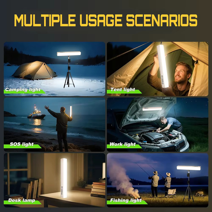 UMEXUS Multifunktionale LED-Camping-Arbeitsleuchte in Weiß mit Magnet und verstellbarer Halterung für Reparaturen und Notbeleuchtung im Garten - Bild 5
