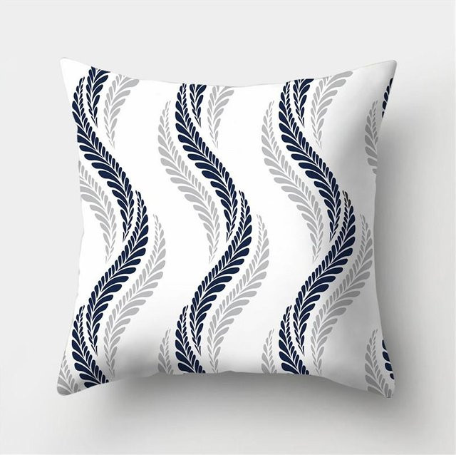 JMG Clothing Kissenhülle mit geometrischem Muster in Blau und Grau, Material: Polyester, B/T/H: 45 x 45 x 1 cm - Bild 1