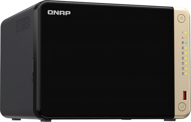 QNAP TS-664-8G NAS-Server in Schwarz mit 6 Schächten, 8GB RAM und Ethernet/LAN-Anschluss - Bild 1
