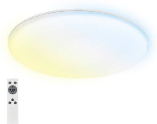 Briloner LED Bad-Deckenleuchte Weiß, IP54, dimmbar mit Fernbedienung und CCT, rund, Durchmesser: 35 cm - Bild 1