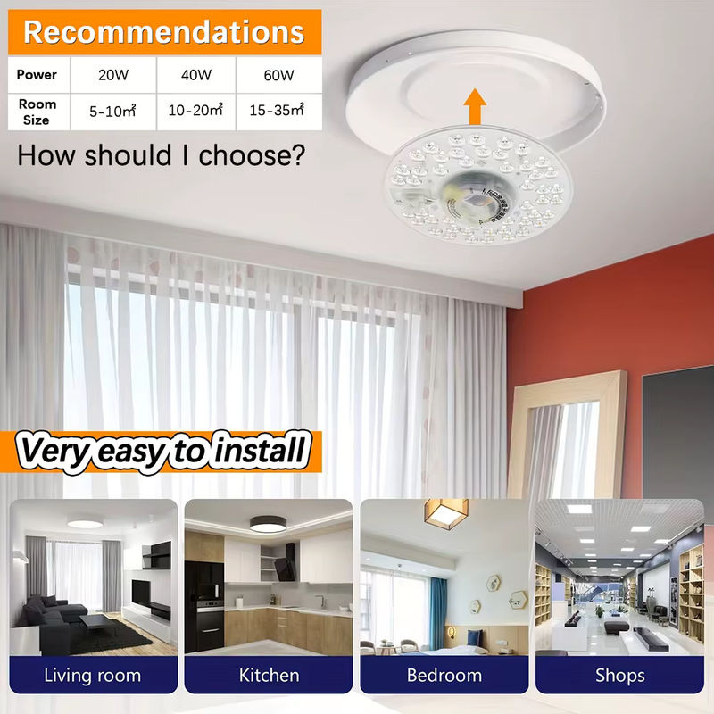 ZGREDED LED-Panel Ersatz-Modul für Deckenleuchten und Deckenventilatoren, rund, Farbe: Weiß, Lichtfarbe: Kaltweiß - Bild 3