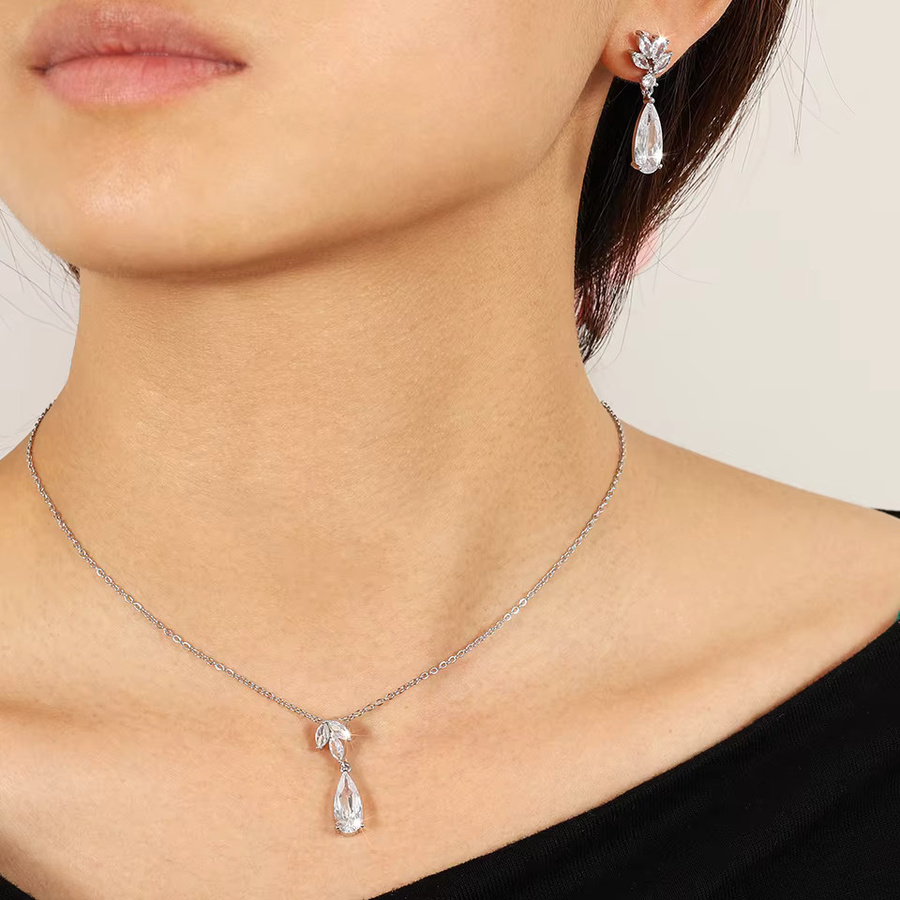 ZAKOL Schmuck-Set Halskette und Ohrringe, Zirkonia, Silber, Damen - Bild 3