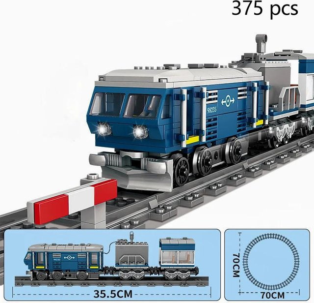 Linyi toy Eisenbahn Gebäude Baustein-Spielset mit Motor für Transportfahrzeug - Bild 1