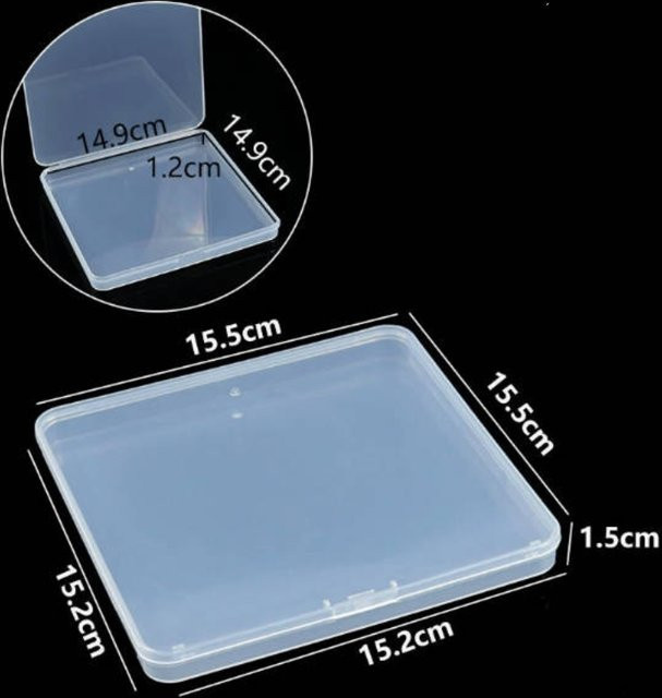 Transparente rechteckige Aufbewahrungsbox aus Kunststoff mit Klappdeckel - Bild 1