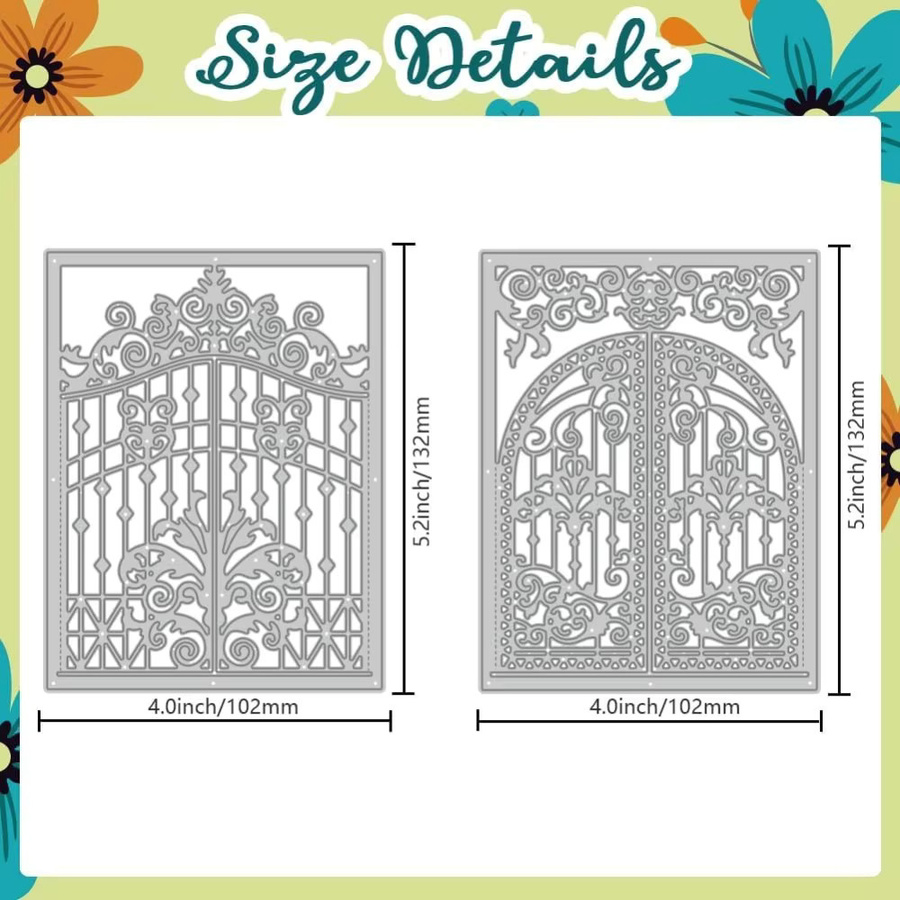 Metall-Stanzschablone im viktorianischen Stil für Scrapbooking und Kartenherstellung mit öffnenden Toren und Türrahmen - Bild 1