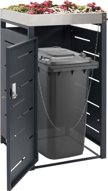 MCW Mülltonnenverkleidung H40b Mülltonnenbox und Pflanzkasten aus Edelstahl und Metall, B/T/H: 110 x 60 x 62 cm - Bild 1