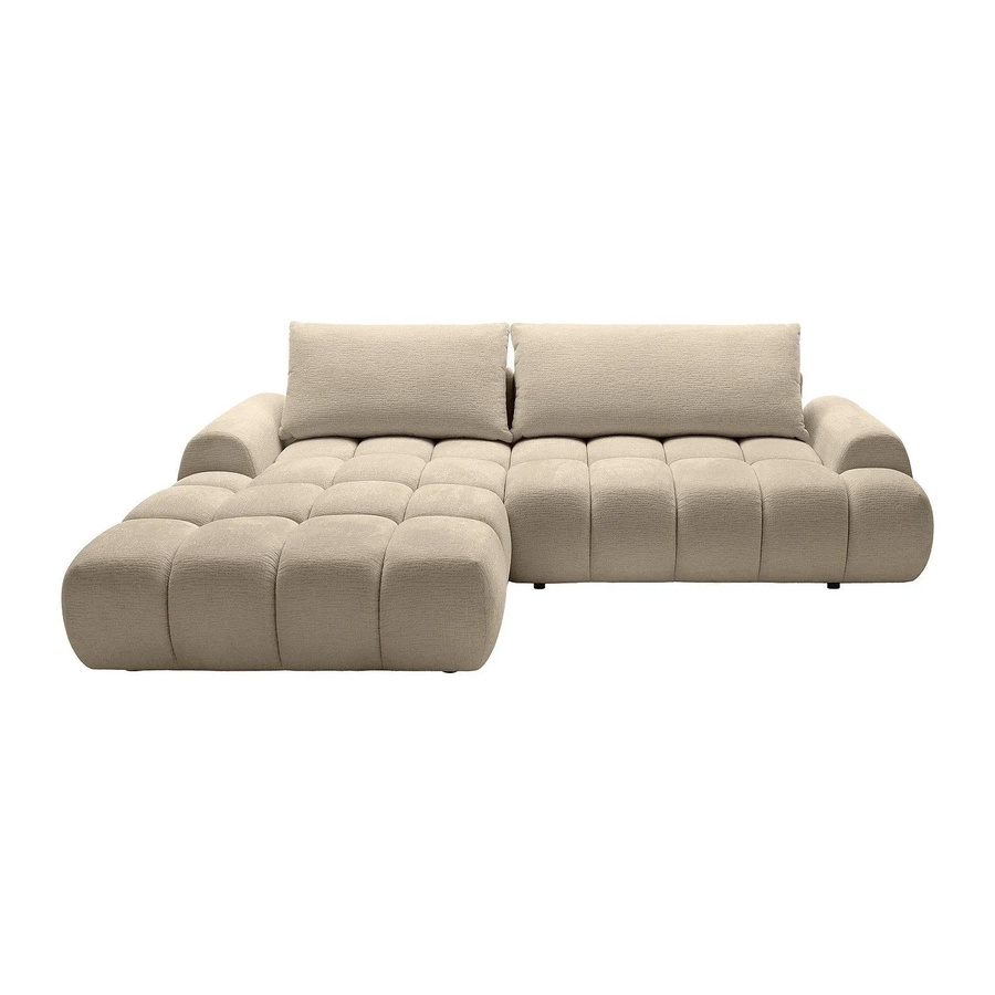 Vente-unique Schlafsofa Farneta in Taupe und Beige mit L-Form und Schlaffunktion, Breite: 280 cm - Bild 2