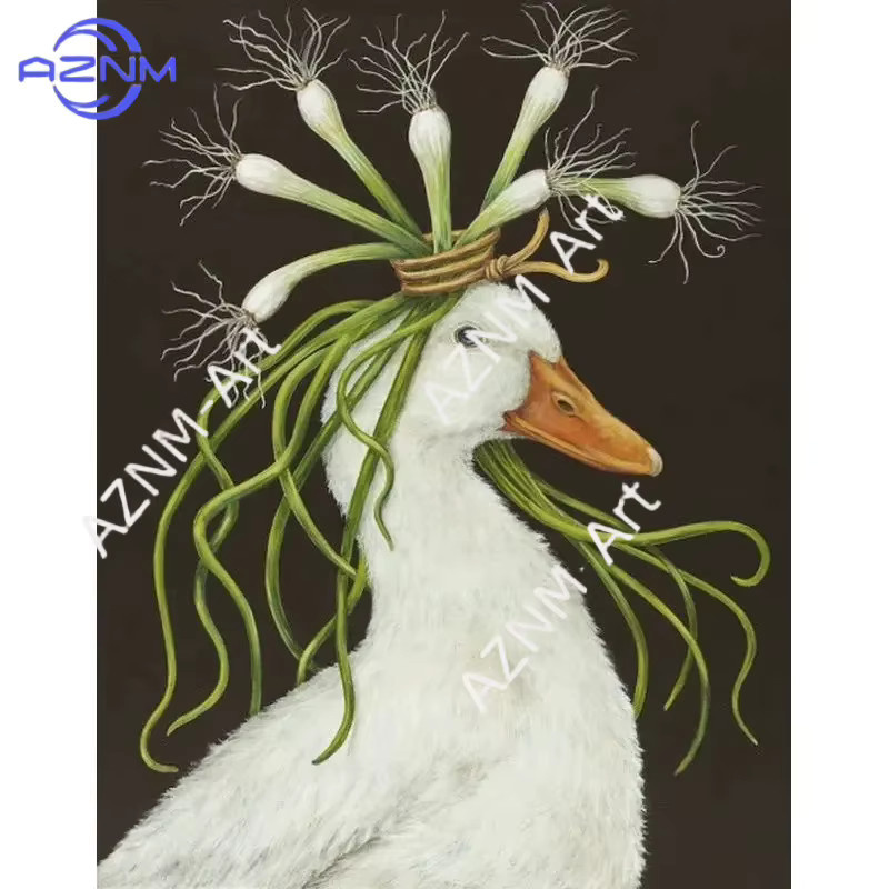 Potdemiel Abstraktes Tier-Wandposter mit Kaninchen, Vogel, Ente und Schaf, Mehrfarbiges rahmenloses Papierposter für dein Wohnzimmer oder Schlafzimmer - Bild 2