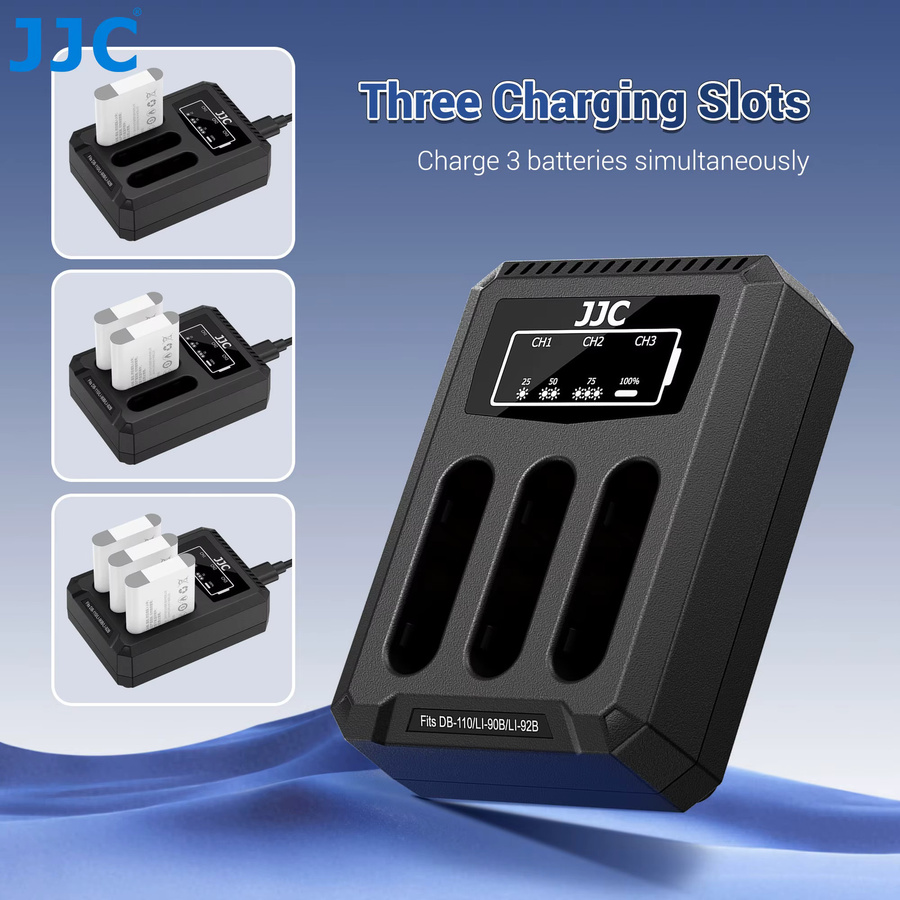JJC NB-13L USB Typ-C Akkuladegerät in Schwarz für Canon PowerShot SX740 HS G1 X Mark III G5 X Mark II G7 X Mark II III G9 X Mark II - Bild 2