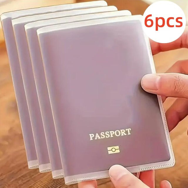 6 Stück transparente Reise-Passhüllen aus wasserdichtem PVC für Ausweise, Visitenkarten und Kreditkarten - Bild 1
