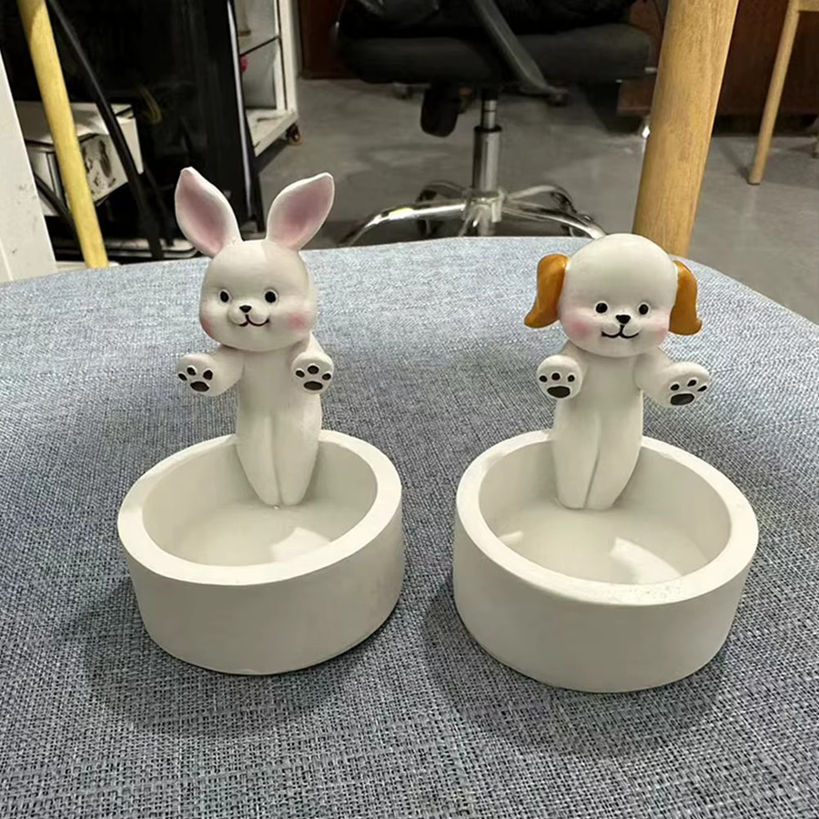 VKTECH Kerzenhalter Kätzchen in Weiß für Tealight als kreative Dekoration - Bild 4
