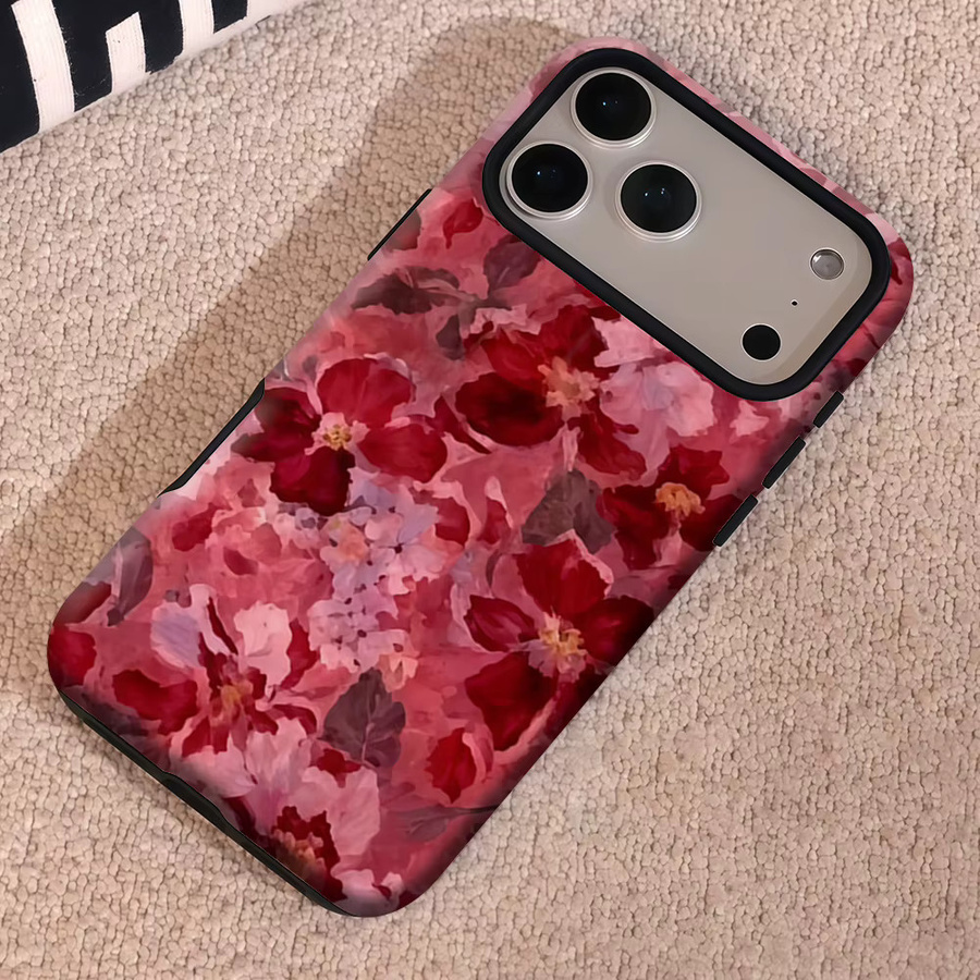 Potdemiel Fuchsia Floral Cluster Handyhülle für iPhone 17 16 15 14 13 Pro Max Plus mit magnetischer Single und Double-Layer Tough Case in Pink Multicolour - Bild 5