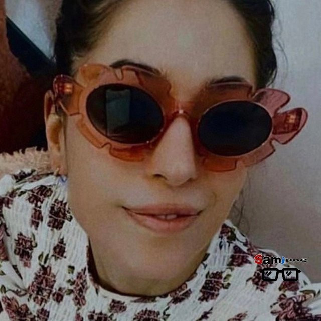 Samjune Sonnenbrille Cat Eye, Damen, Vollrand, Kunststoff, Blumenform - Bild 1