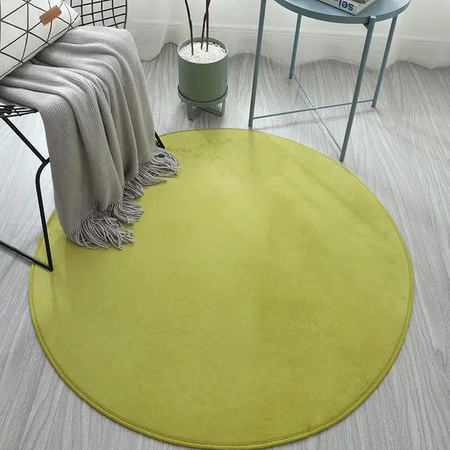 Runder Teppich Karpetti in Grün, weiche Polyester-Matte im nordischen Stil, Durchmesser: 120 cm