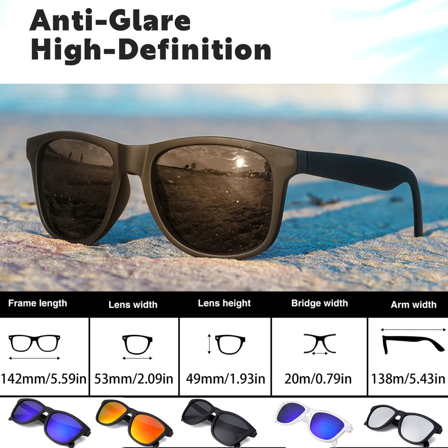Sonnenbrille Retro, Vollrand, Square, Kunststoff, Schwarz, Unisex - Bild 3