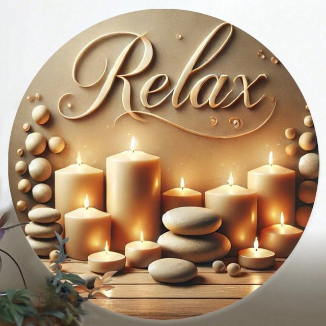 Zen Spa Rundes Metallschild von Potdemiel zur Wanddekoration Durchmesser: 20 cm - Bild 1