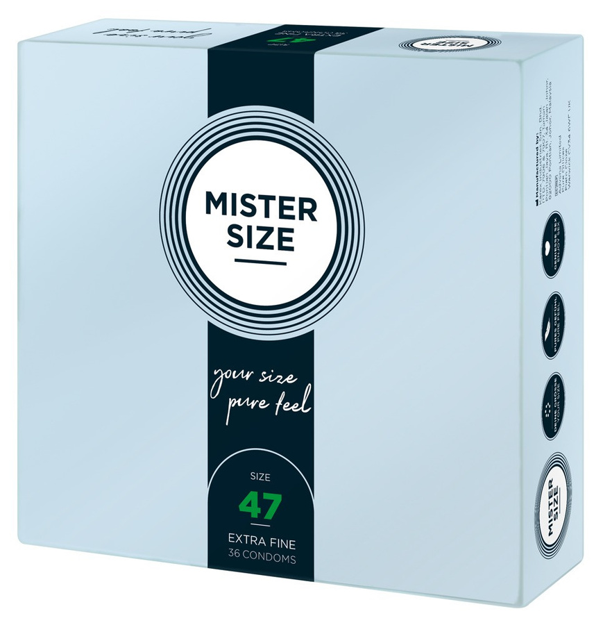 Mister Size Kondome, transparent, hauchdünn, feucht, 47 mm, Unisex - Bild 2