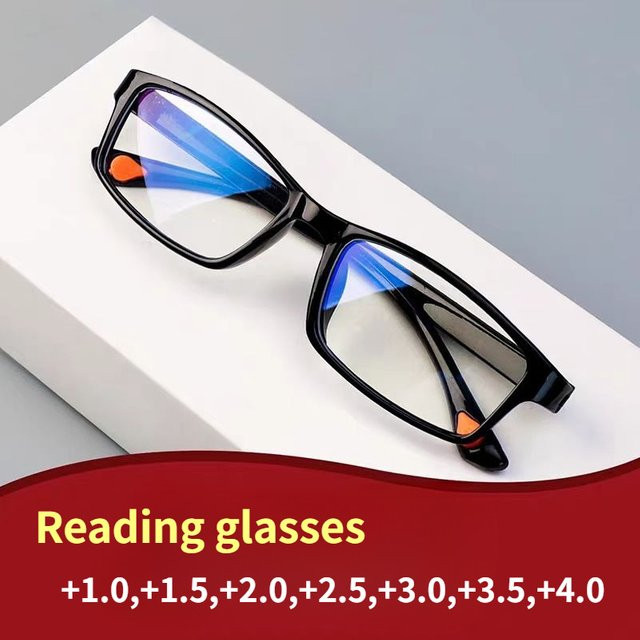 Lesebrille Unisex, Vollrand, rechteckig, Kunststoff, schwarz - Bild 1