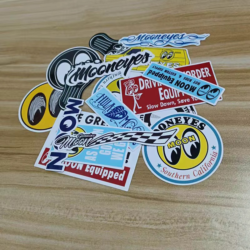MOON Serie Retro-Aufkleber, 16 Stück wasserfeste Vinyl-Glanzaufkleber in Multicolour für Laptop, Koffer und Auto - Bild 5