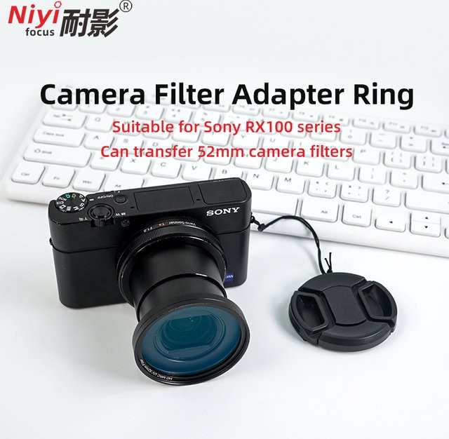 Sony Filteradapterring-Set mit Objektivdeckel für RX100-Serie und ZV-1 Kameras in Schwarz mit 52 mm Durchmesser - Bild 1