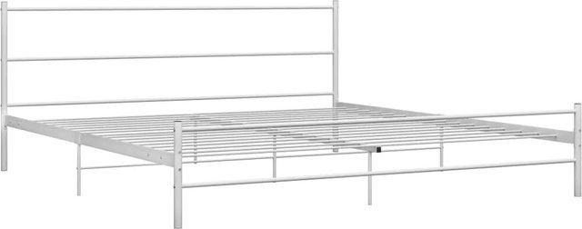 vidaXL Bettgestell aus Metall in Weiß, B/T: 200 x 200 cm - Bild 1
