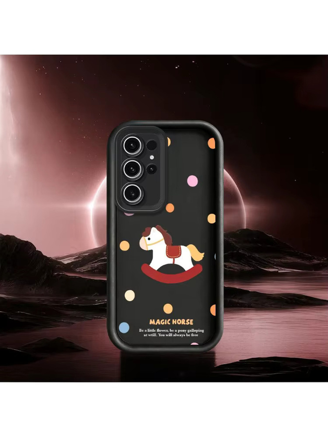 Silikon Handyhülle mit Pony-Wellenpunkt-Design für Samsung Galaxy S26 S25 S24 S23 S22 S21 S20 Ultra Plus FE Note 20 in Schwarz - Bild 5