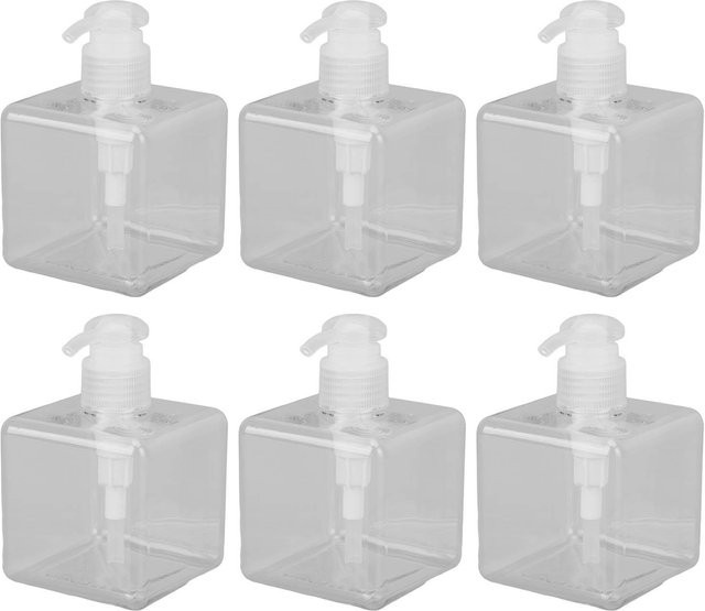 6 Stück Klare Pumpflaschen, 250 ml, Quadratisch, Transparent - Bild 1