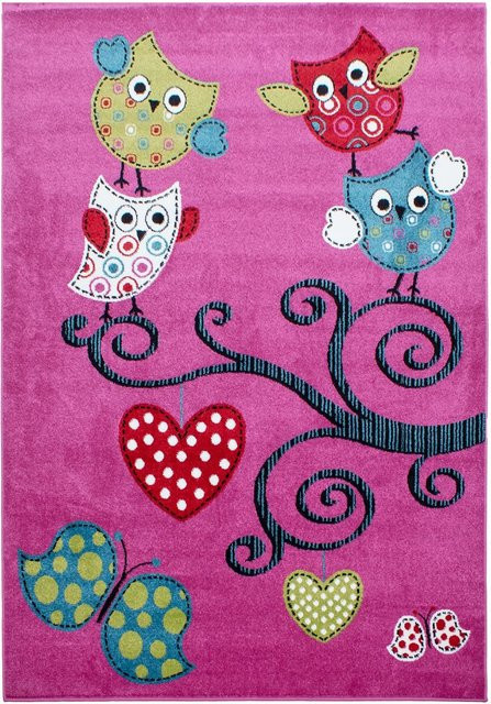 Ayyildiz Kinderteppich Kids mit Eulenmuster in Violett, B/T: 200 x 290 cm - Bild 1