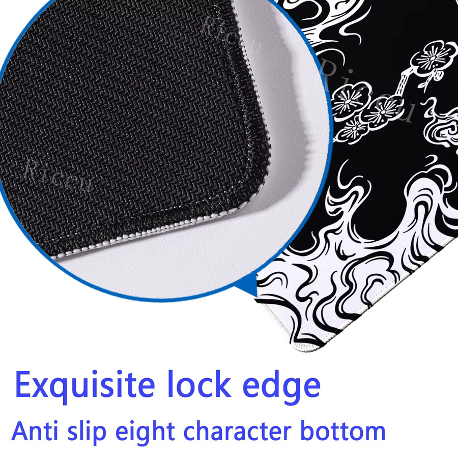 Riccu Dragon Gaming Mauspad XXL in Schwarz-Weiß als Schreibtischunterlage aus Gummi - Bild 4