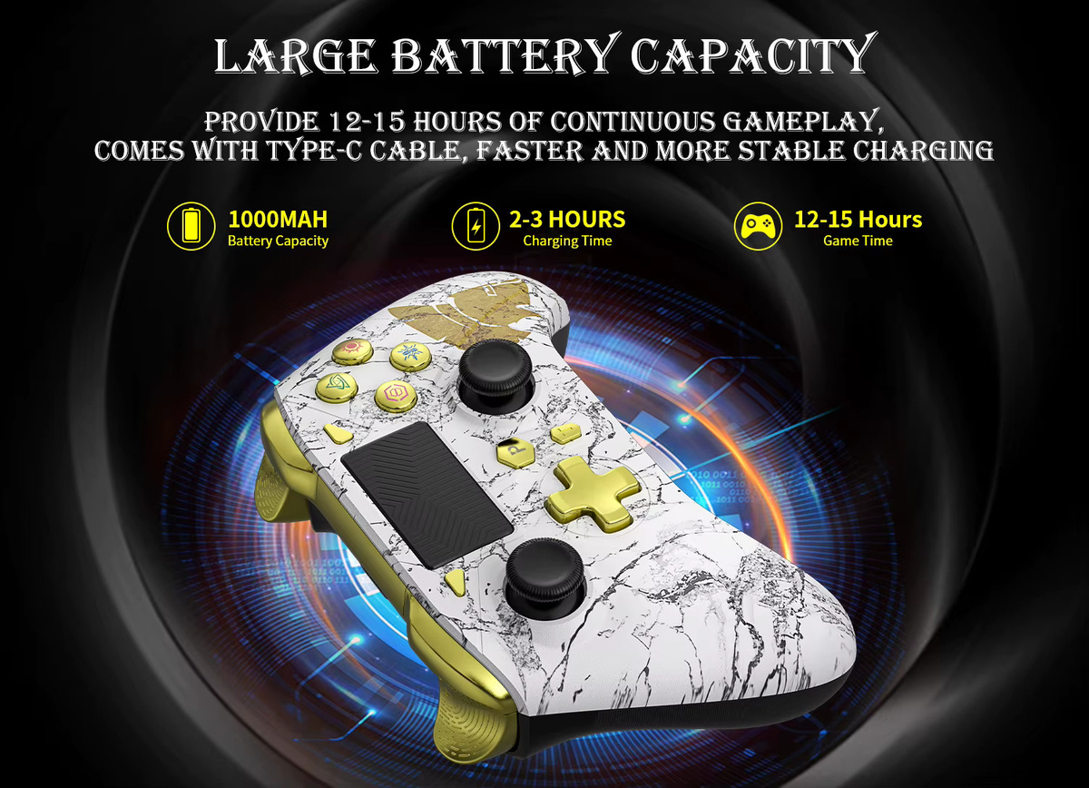 Bonacell Bluetooth Wireless Gamepad Multicolour für PS4 Slim Pro, PC, iOS und Android mit Dual Vibration und Sechs-Achsen-Joystick - Bild 3