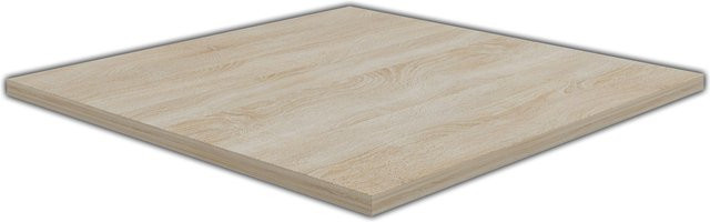 Eckplatte Masola VCM in Sonoma Eiche und Weiß mit Holzstruktur-Nachbildung, B/T/H: 50 x 50 x 19 cm - Bild 1