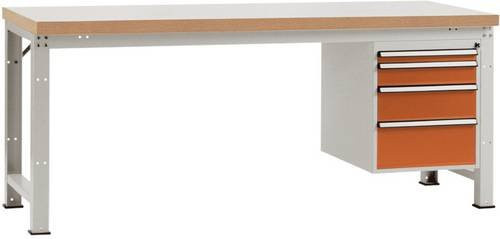 Manuflex Werkbank WP5627.2001 in Rotorange (RAL 2001), B/T/H: 200 x 700 x 700 cm - Bild 1