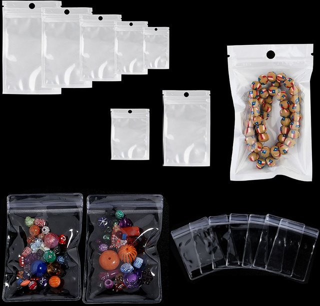 Transparente Kunststoff-Druckverschlussbeutel von Filluck in Weiß zur Aufbewahrung von Schmuck und Kleinteilen - Bild 1