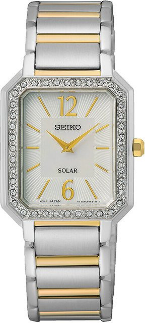 Seiko Armbanduhr Solar, Edelstahl, Perlmutt, 25 mm, Damen - Bild 1