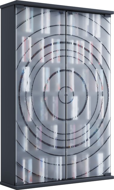VCM Tilano L CD DVD Vitrinenschrank aus Holz in Anthrazit mit 2 ESG-Sicherheitsglastüren und 10 Einlegeböden, H x B x T: 92 x 60 x 18 cm - Bild 1