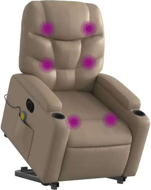 vidaXL Massagesessel mit elektrischer Aufstehhilfe in Cappuccino aus Kunstleder Modell 8 - Bild 1