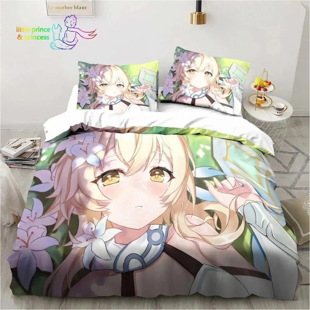 Genshin Impact Anime Bettwäsche-Set von Binchi Outdoor Product, Mehrfarbig, Material: Mikrofaser Polyester, B/H: 135 x 200 cm - Bild 1