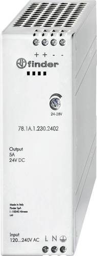 Finder 78.1A.1.230.2402 Hutschienen-Netzteil DIN-Rail 24 V/DC 5A 120W in Weiß - Bild 1