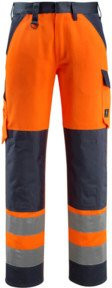 Mascot Maitland Arbeitshose EN ISO 20471 Class 2 in Orange/Schwarzblau, Größe 82C64 - Bild 1